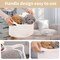 Cute Woven Storage Basket with Handle, Container for Gifts Empty, Decorative Organizer Bins Box for Pet Dog Toys Baby Essentials Snack Diaper Towel